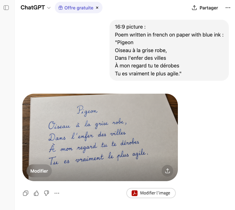 French Poem Handwritten on Wood