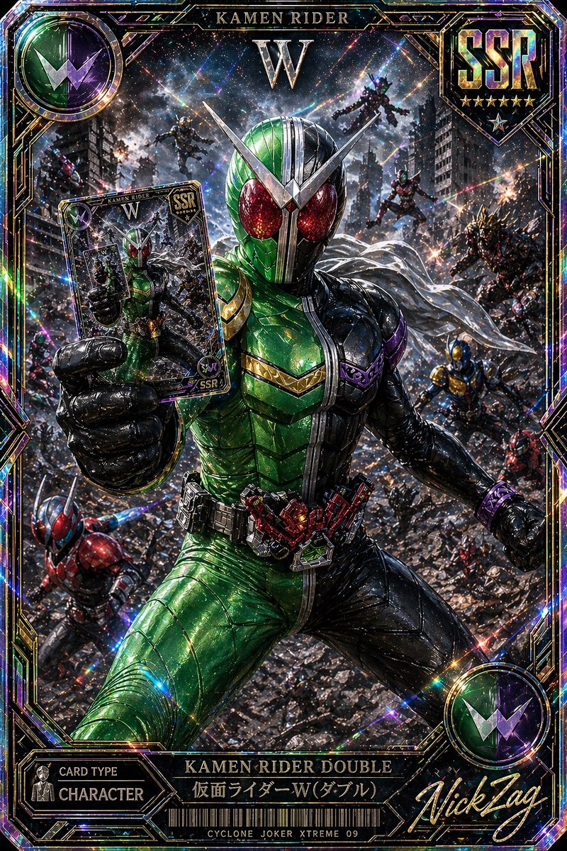 Kamen Rider Double Holographic Card Art