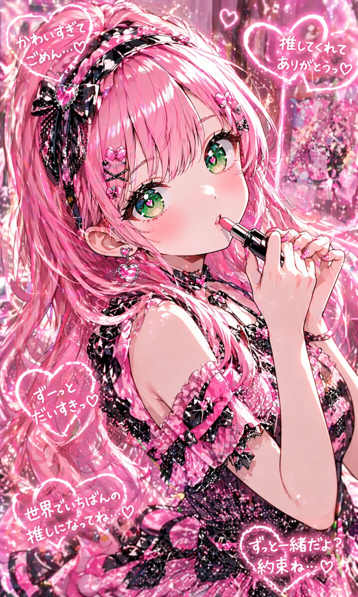 Dreamy Pink Anime Idol Portrait