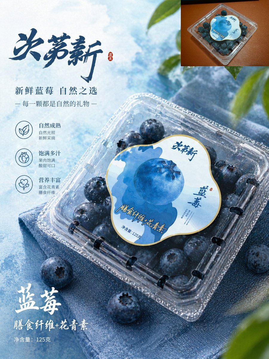 Premium Blueberry E-Commerce Poster