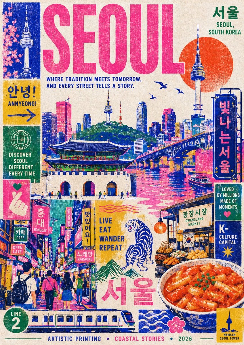 Busan Risograph Travel Poster