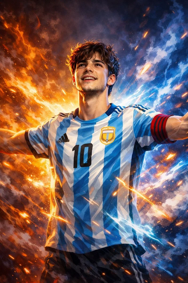 Neon Victory Pose Digital Art