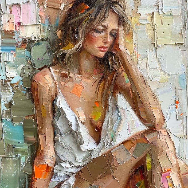 Loose Palette Knife Abstract Figure Study in Oil
