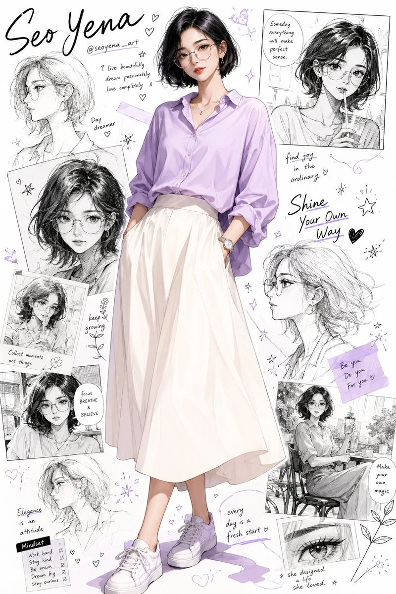 Stylish Korean Anime Fashion Portrait