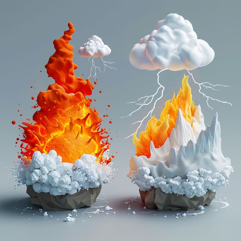 3D Disaster Pictogram Icons of Earthquake and Tsunami