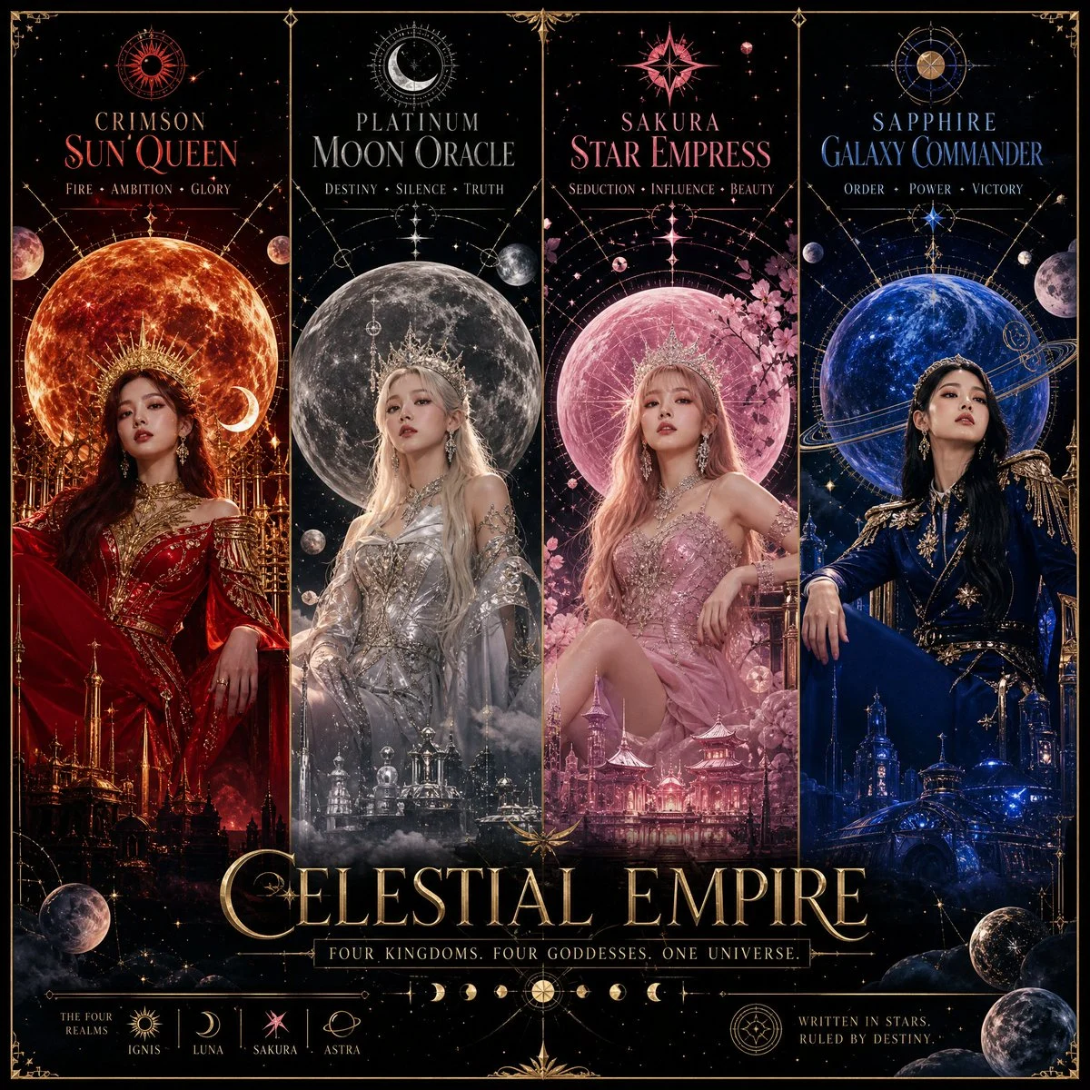 Four Goddesses Rule Cosmic Kingdoms