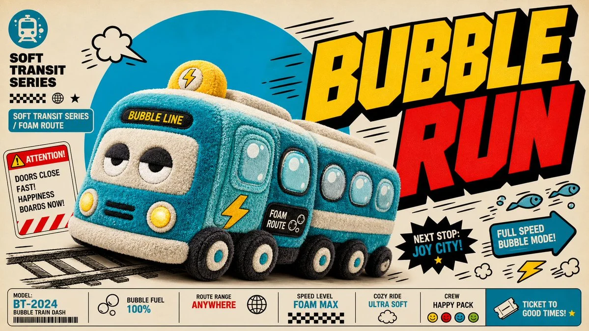 Plush Comic Toy Poster Design