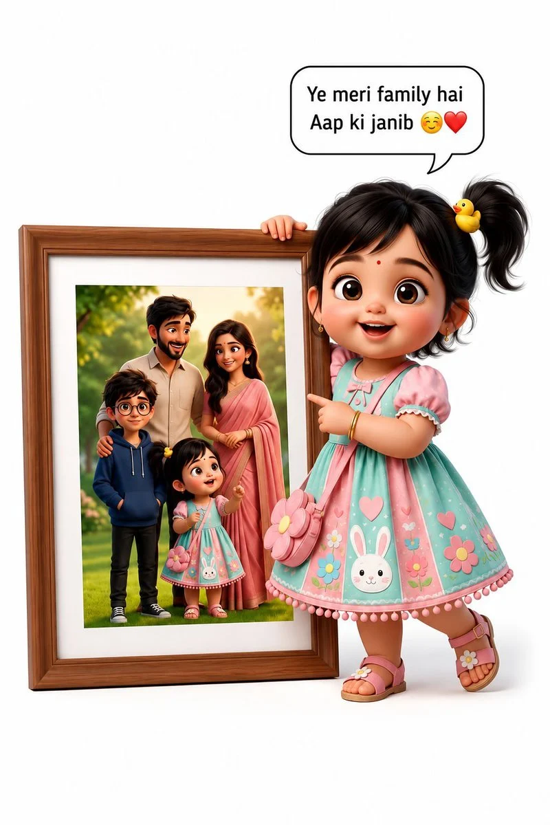 Pixar Girl Shows Family Portrait