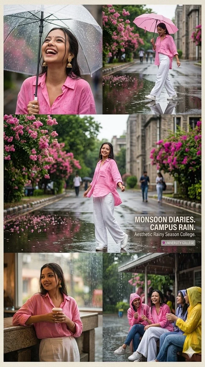 Rainy Campus Dream Portrait