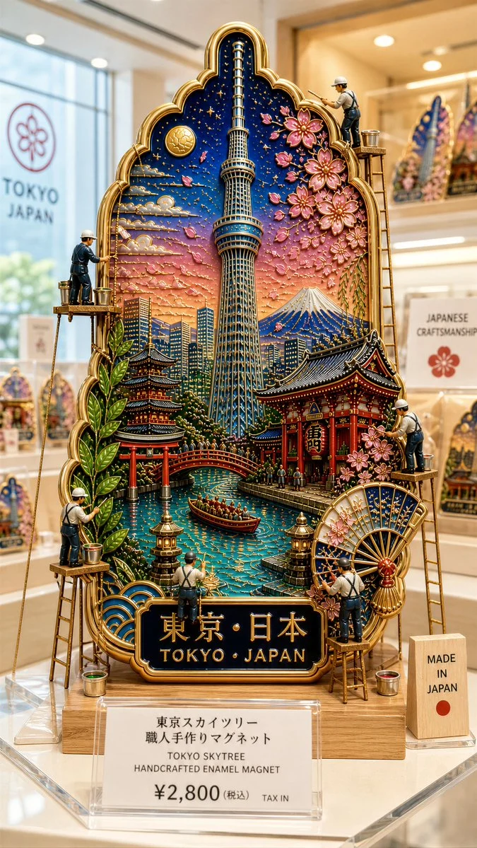 Premium Cloisonné Enamel Magnet Display