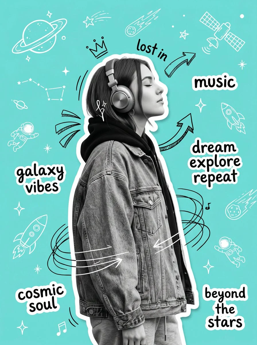 Y2K Scrapbook Collage Poster Art