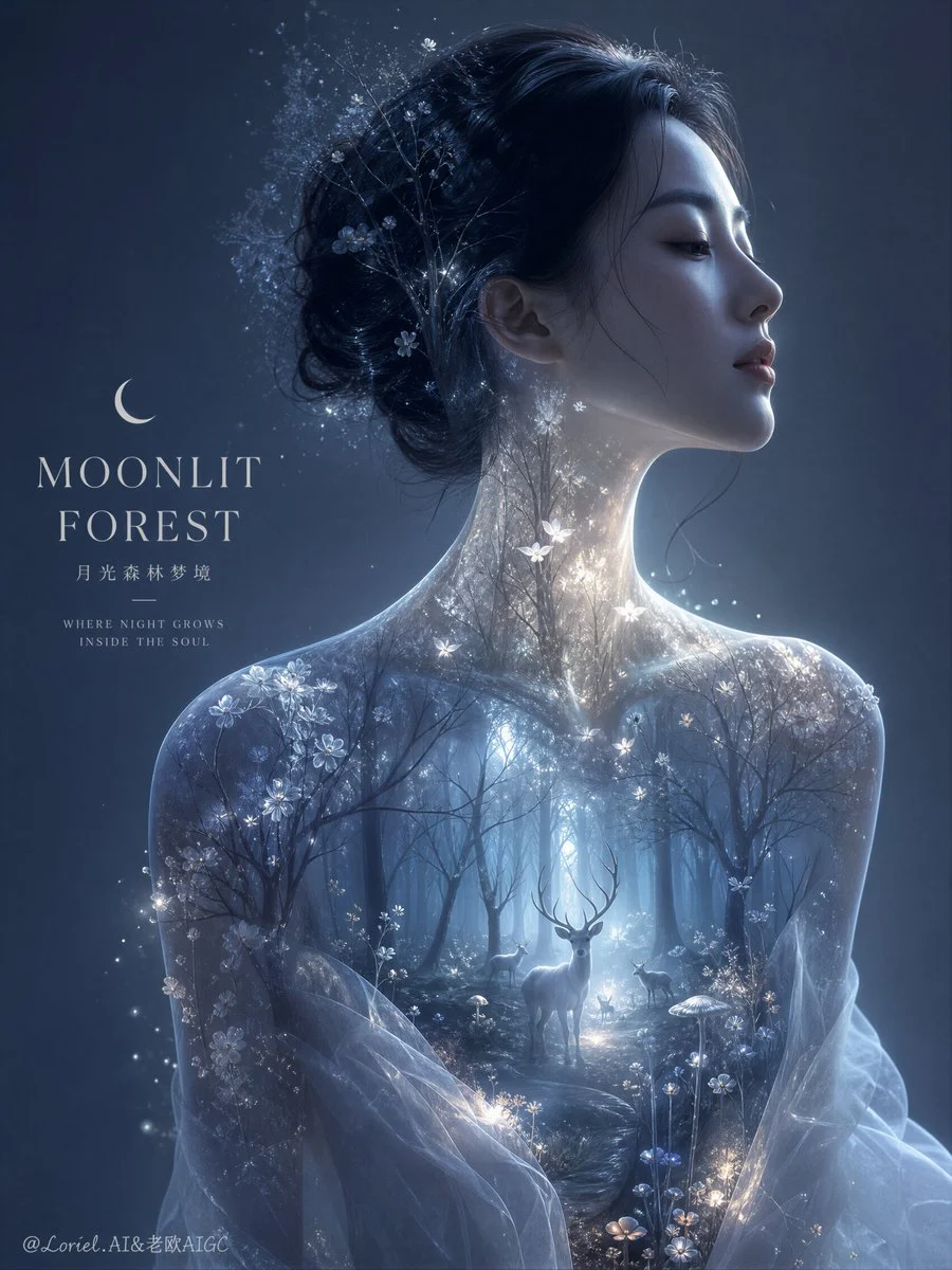 Moonlit Forest Dream Portrait