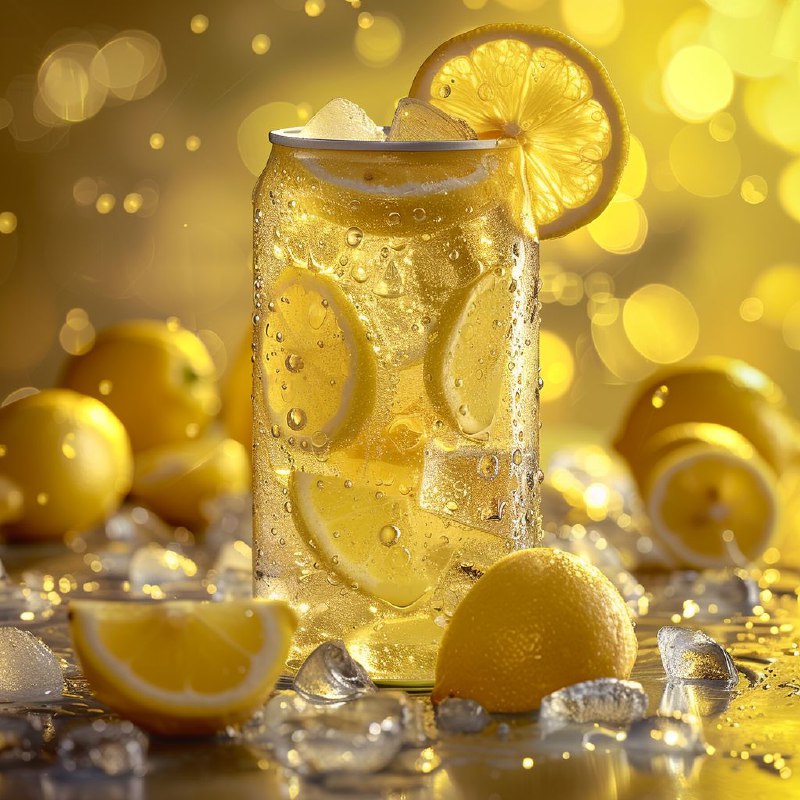 Transparent Beer Can With Lemon Juice Ad Photography