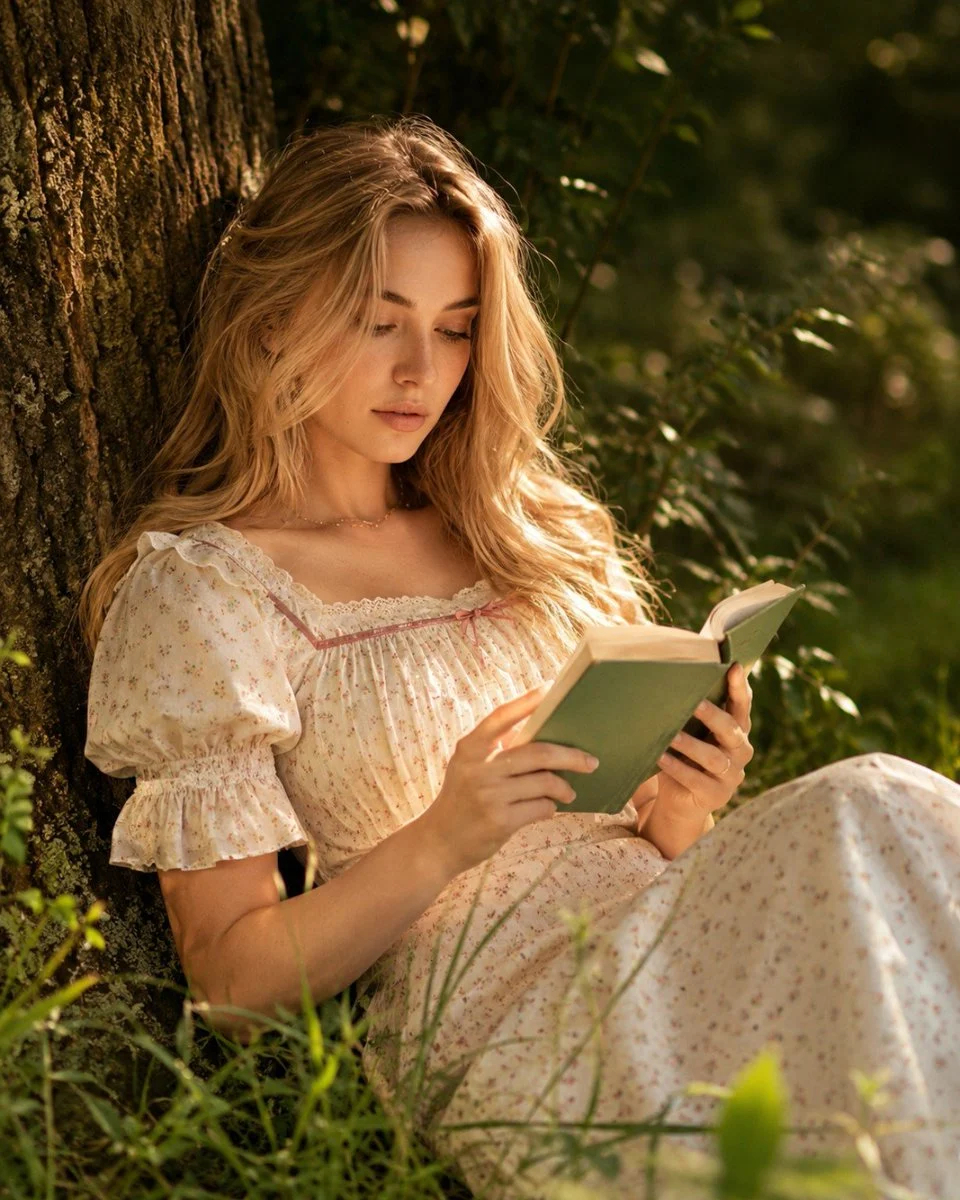 Dreamy Cottagecore Portrait in Golden Hour