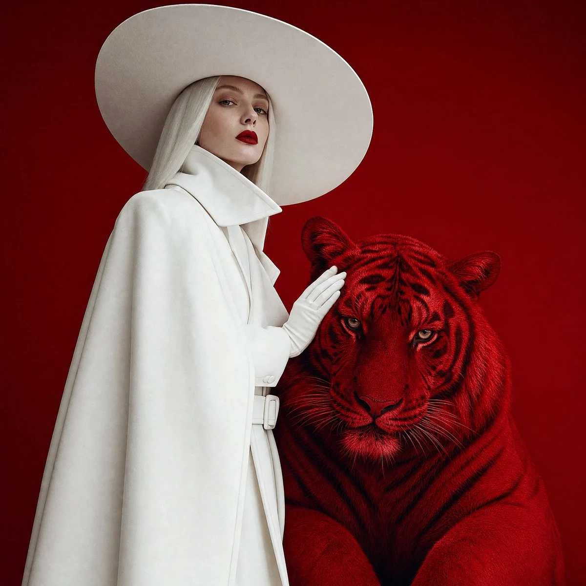 Crimson Tiger Fashion Portrait