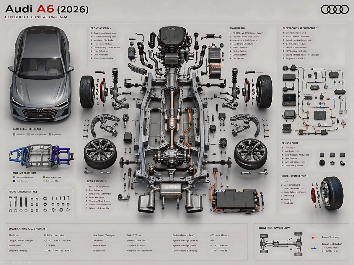 Audi A6 Exploded Engineering Diagram