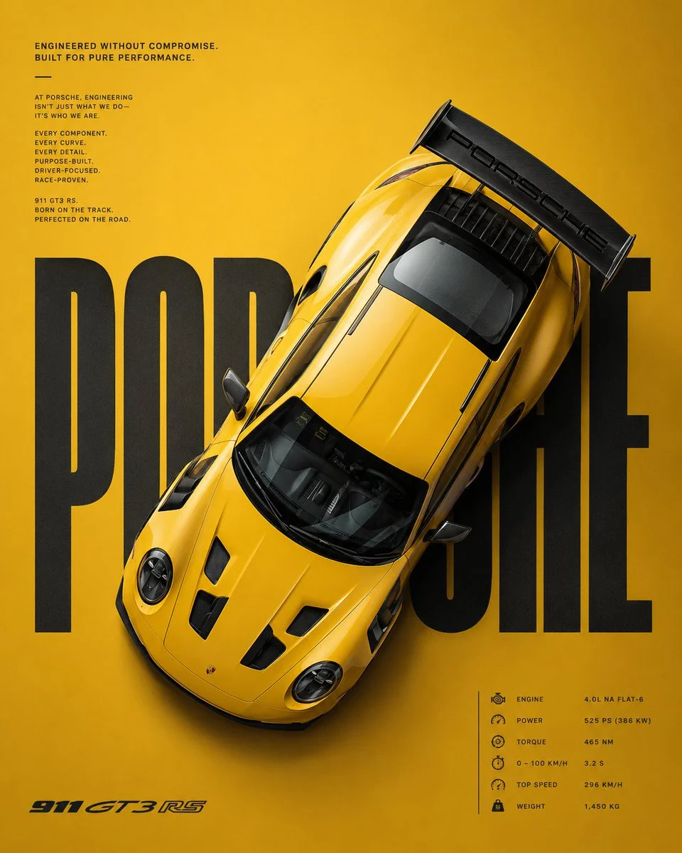 Premium Porsche Sports Car Poster