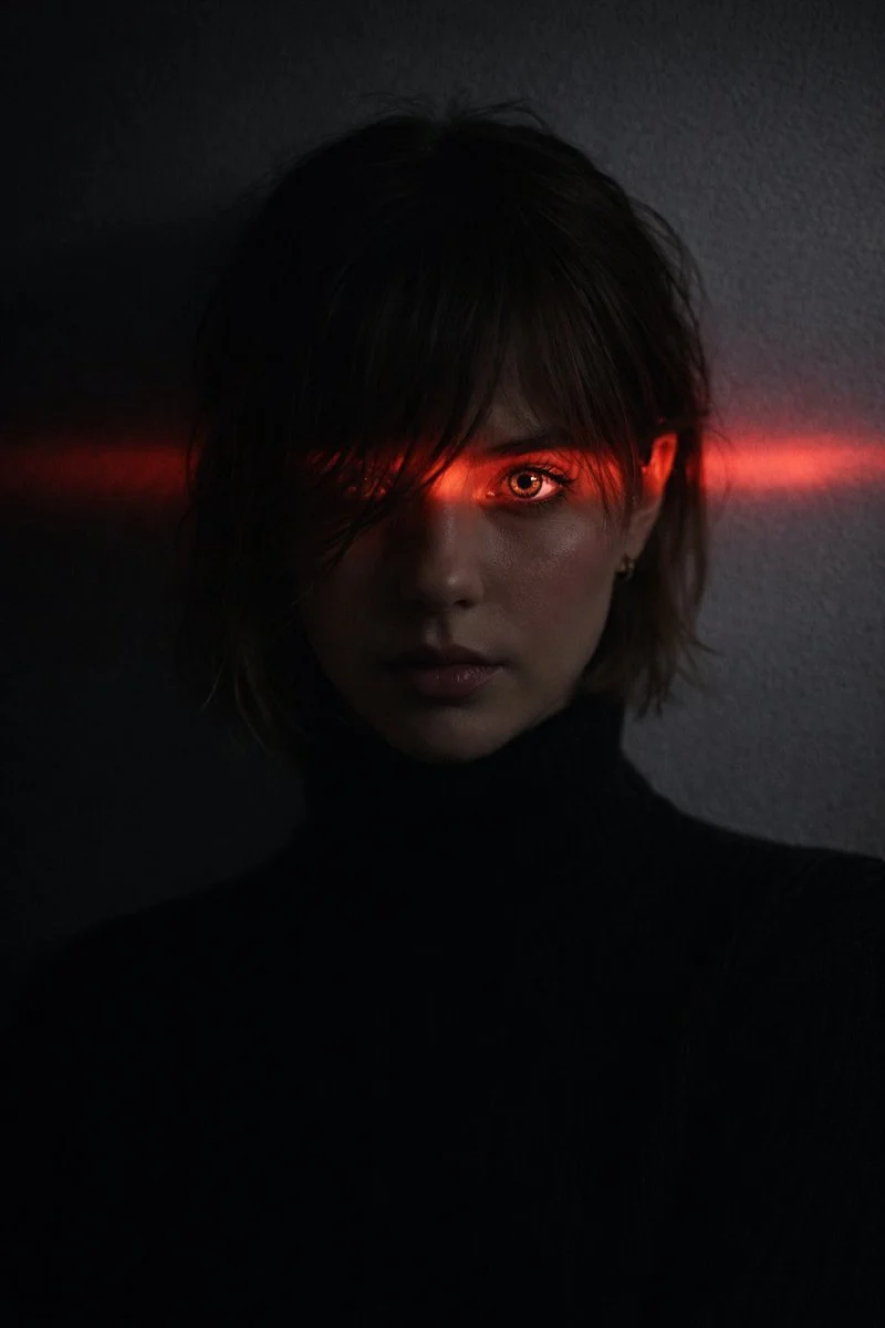 Red Light Dramatic Portrait