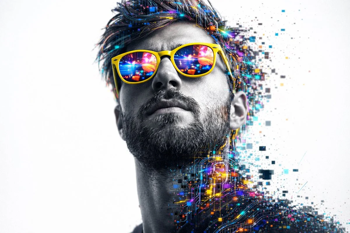 Cyber Glitch Portrait Art