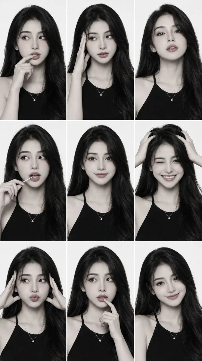 Monochrome Beauty Editorial Grid