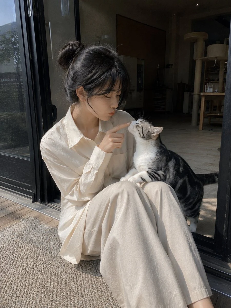 Candid Cat Moment at Doorway
