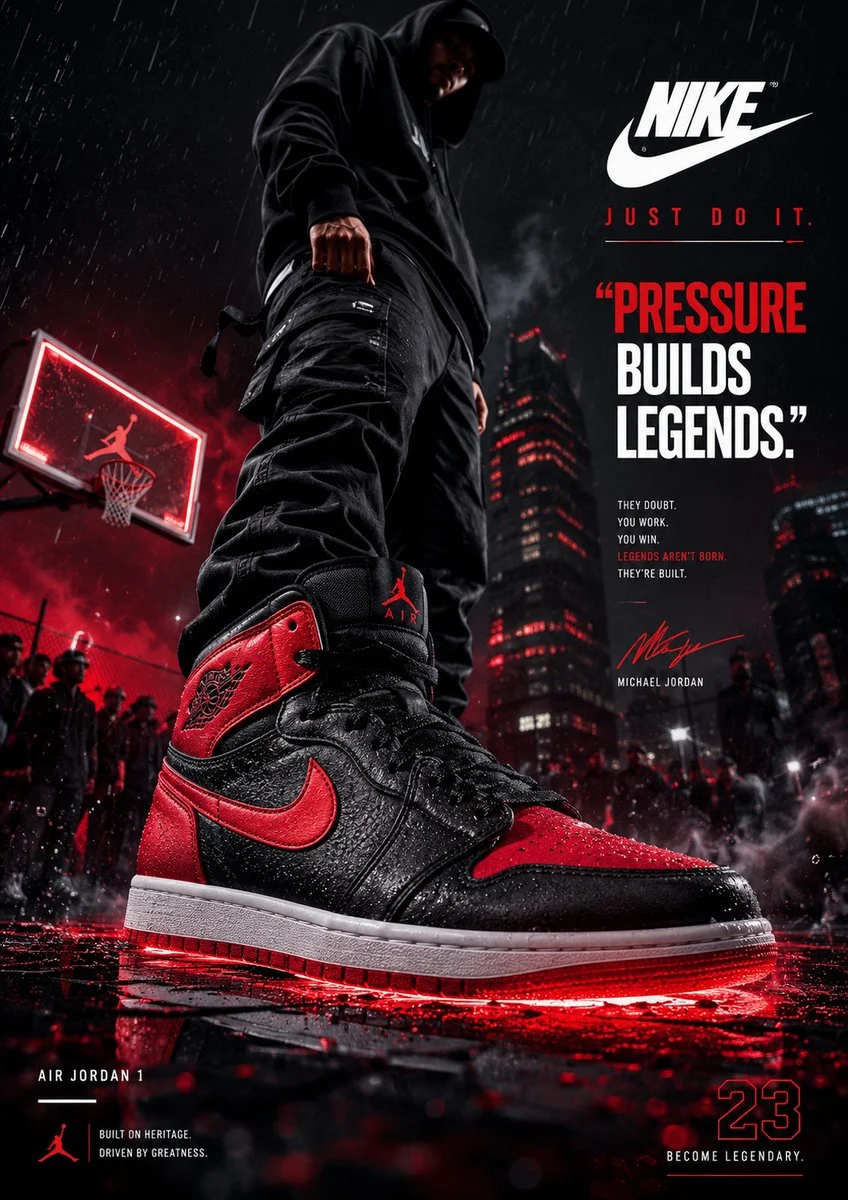 Ultra Premium Footwear Ad Poster