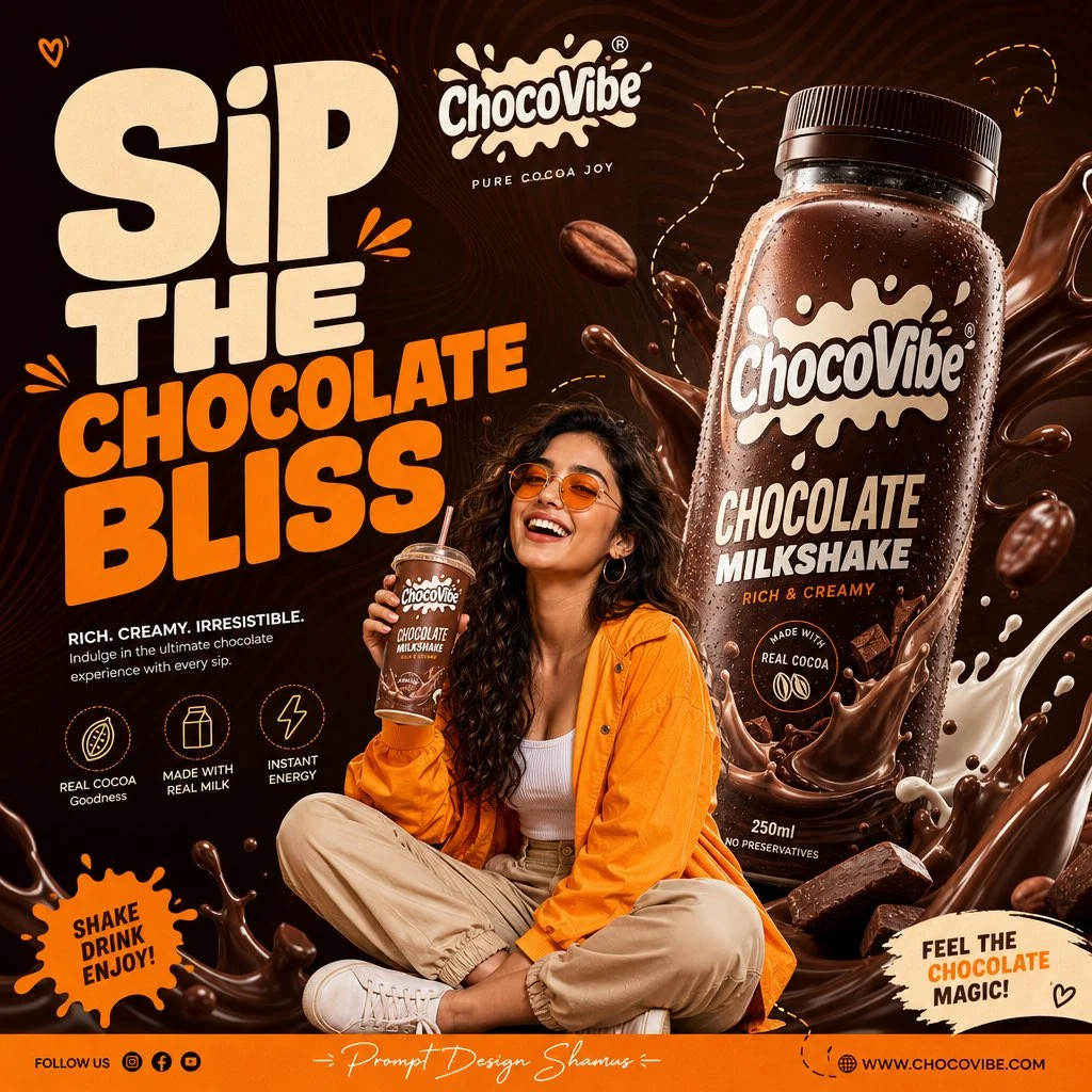 Premium Gen-Z Chocolate Milkshake Ad