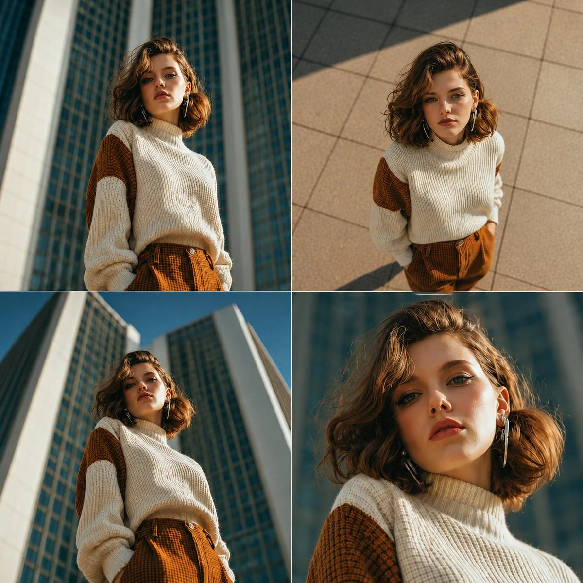 Stylish Woman Dramatic Low Angle Portrait