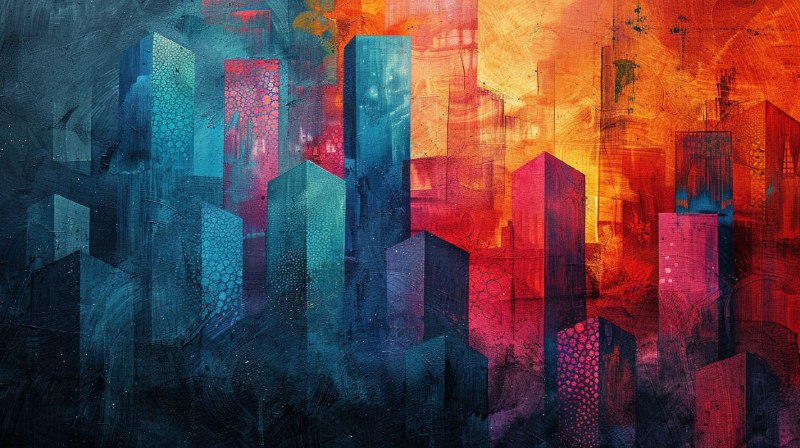 Italy Building Landscape in Colorful Dot Geometric Art
