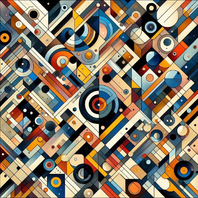 Playful Abstract Geometric Shapes Art Composition