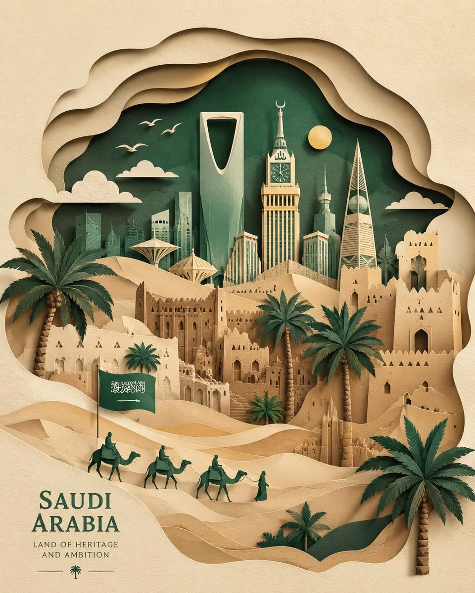Saudi Paper Desert Dreamscape