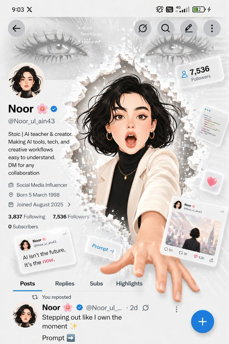 Futuristic Minimal Social Profile UI