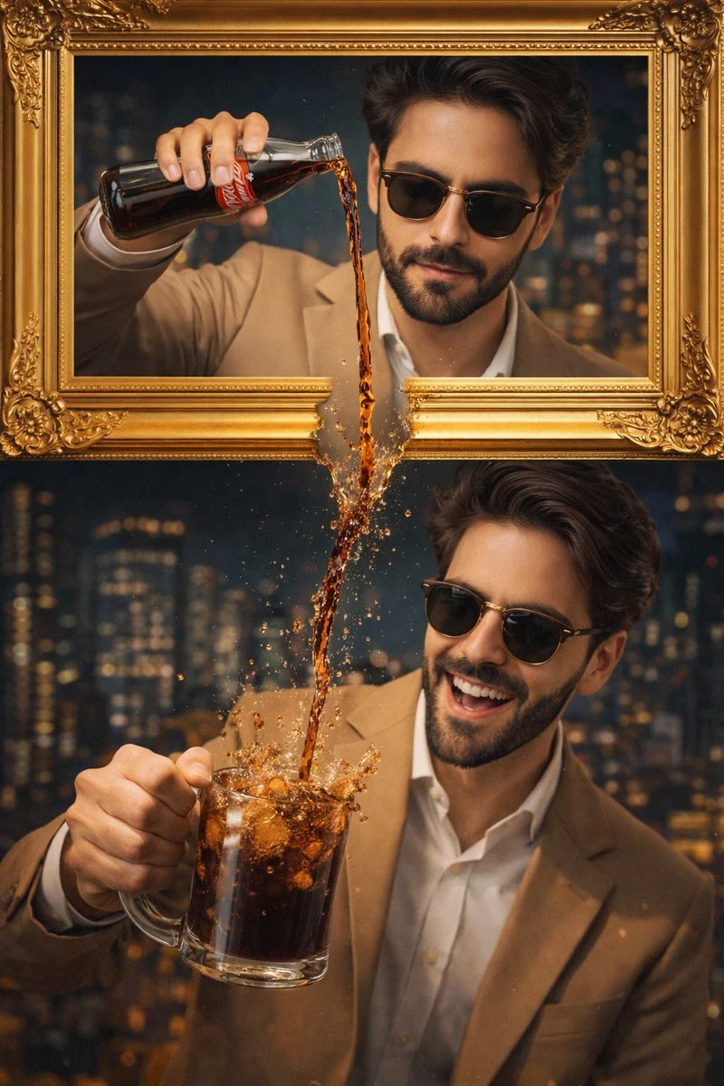 Stylish Man's Coca-Cola Night