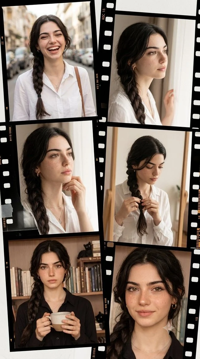 Vintage Filmstrip Memory Collage Portrait