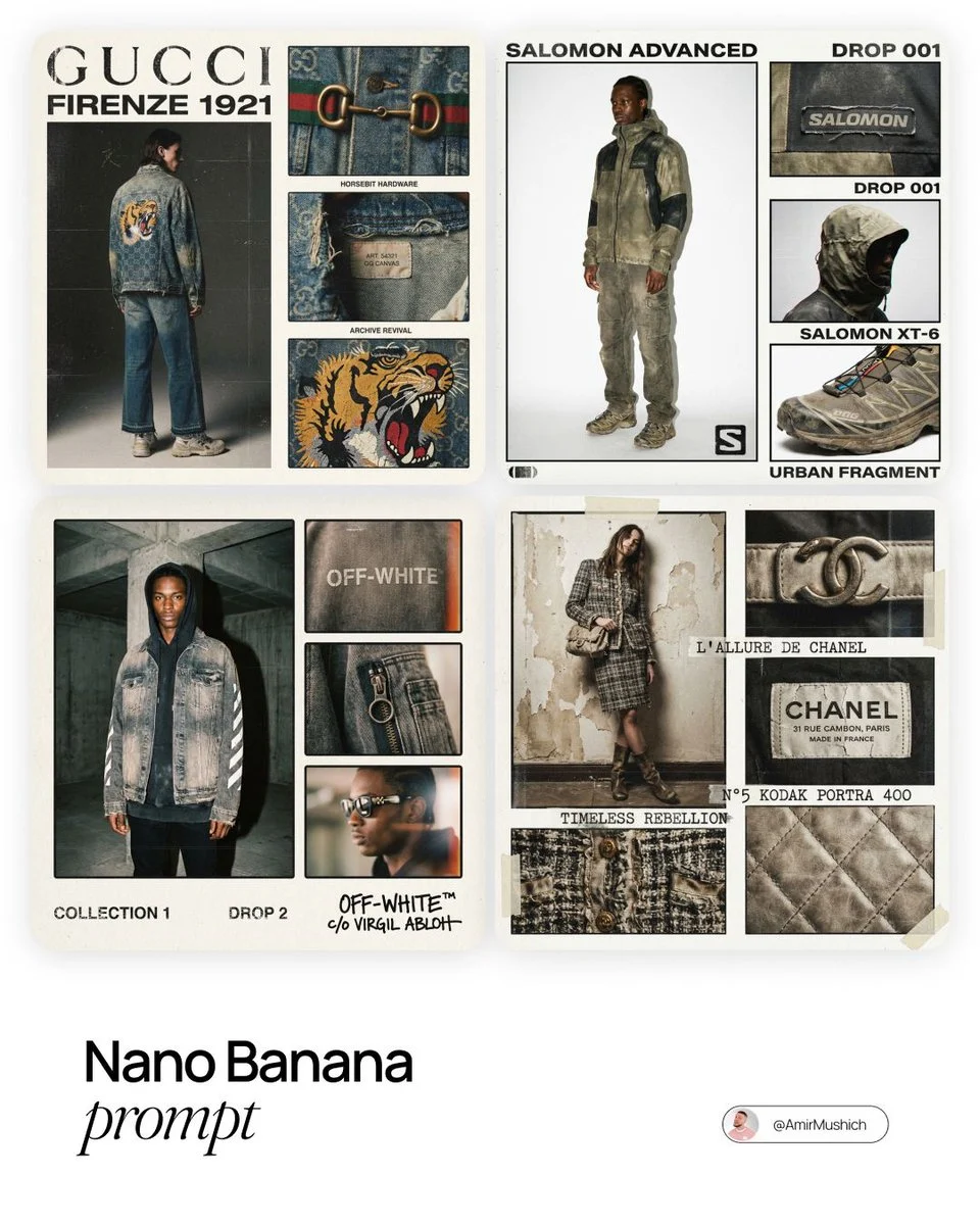 Vintage Fashion Lookbook Collage