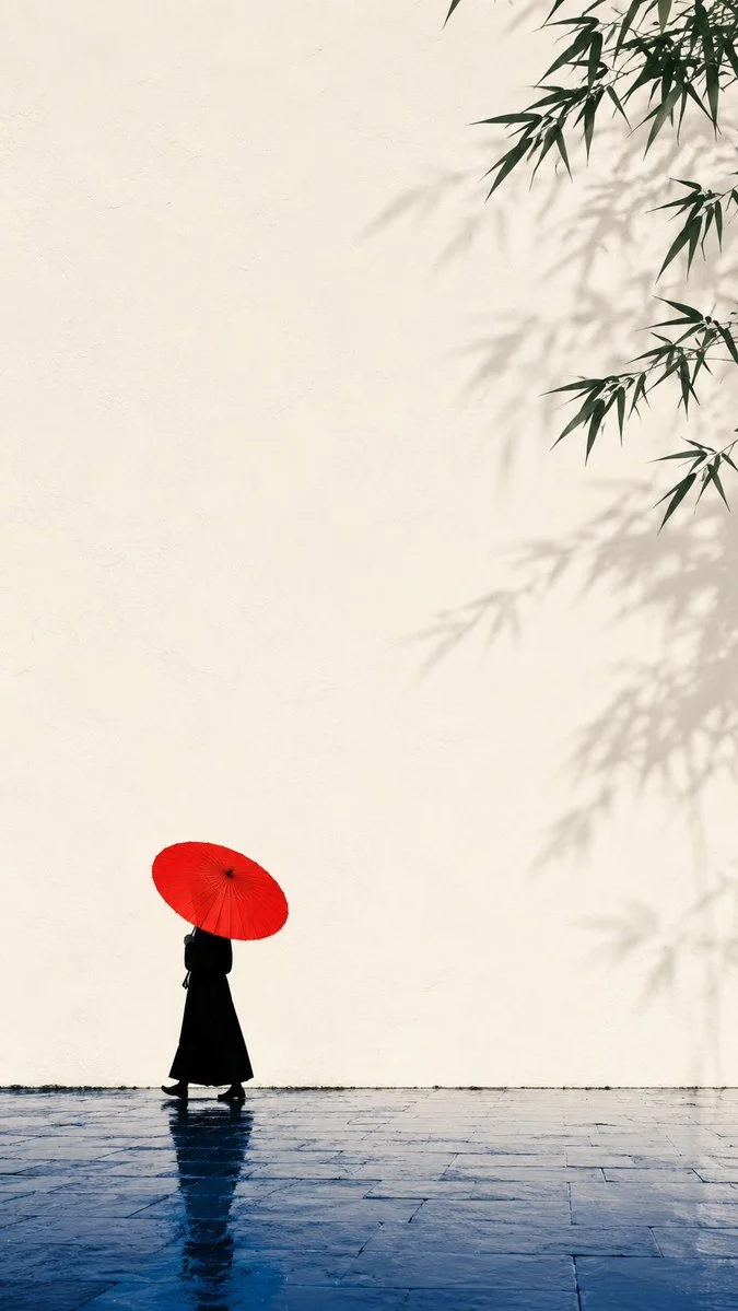 Red Umbrella Zen Silence