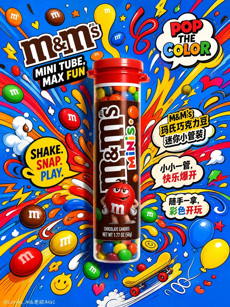 Vibrant M&M Mini Tube Poster