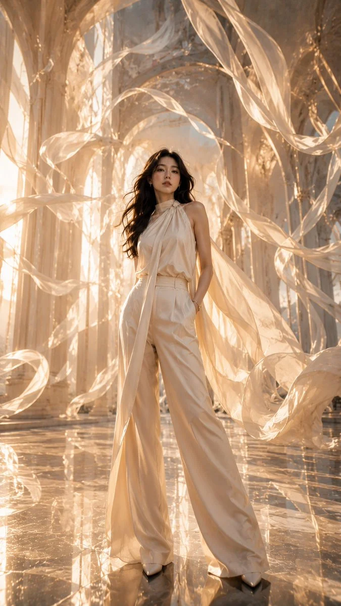 Floating Silk Cathedral Fashion Editorial