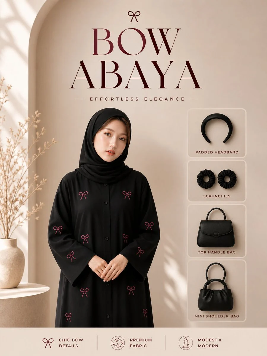 Bow Abaya Luxury Fashion Ad