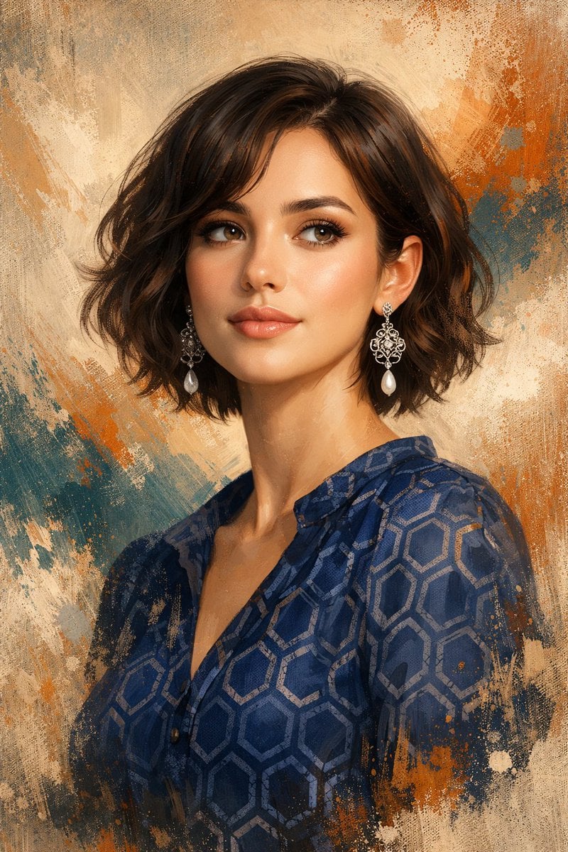 Elegant Semi-Realistic Digital Portrait Art