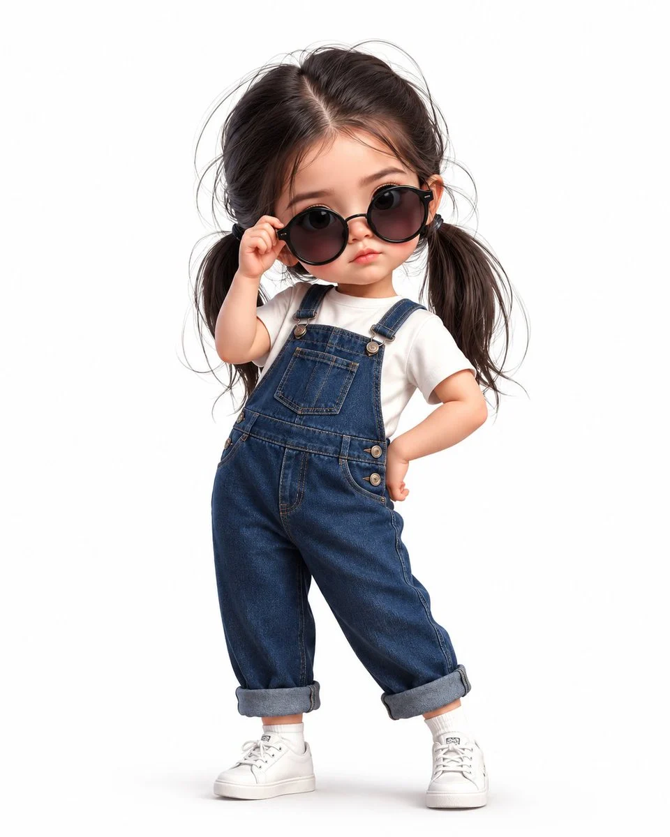 Cool Chibi Girl 3D Character Design