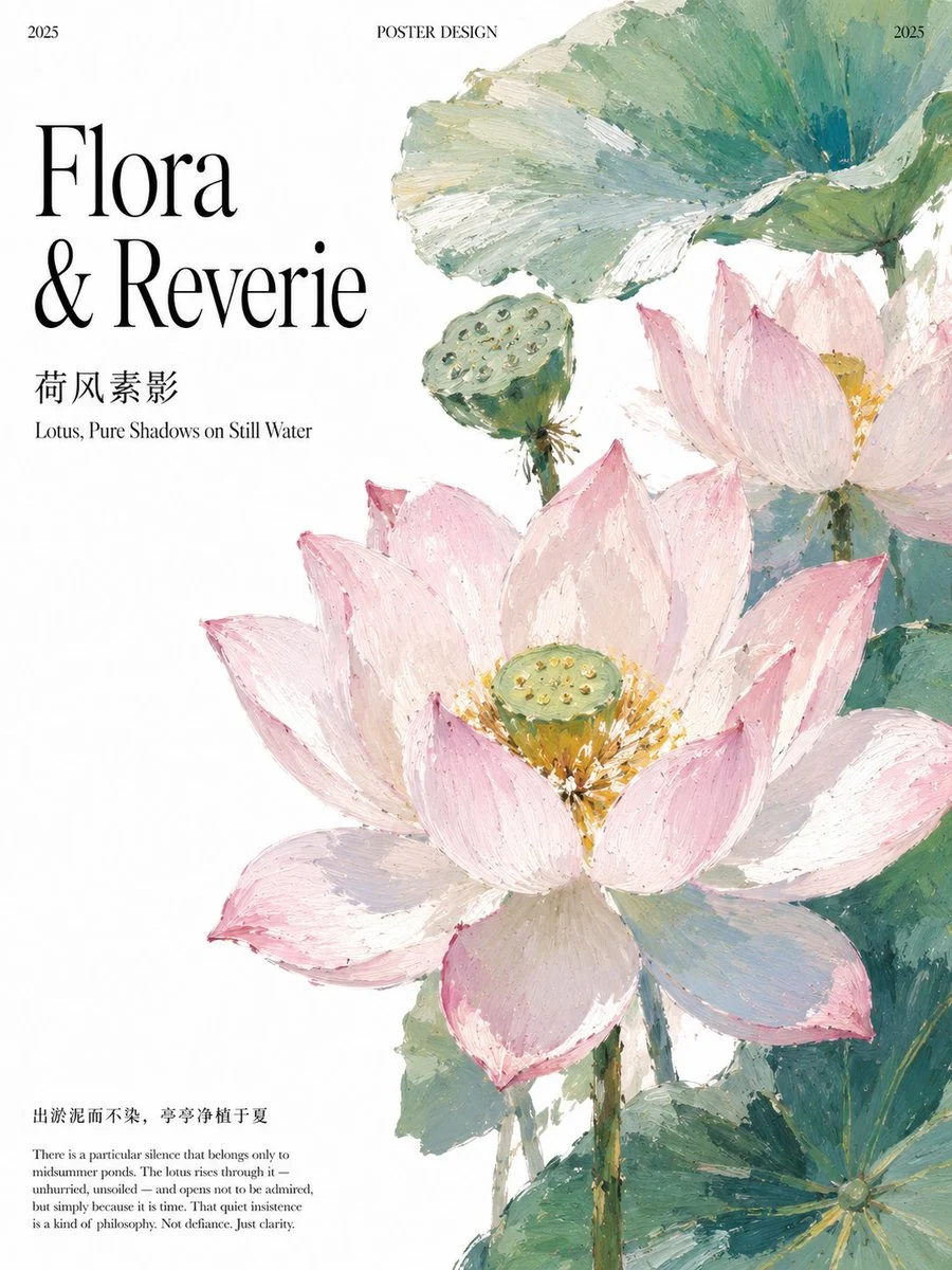 Post-Impressionist Lotus Poster Design