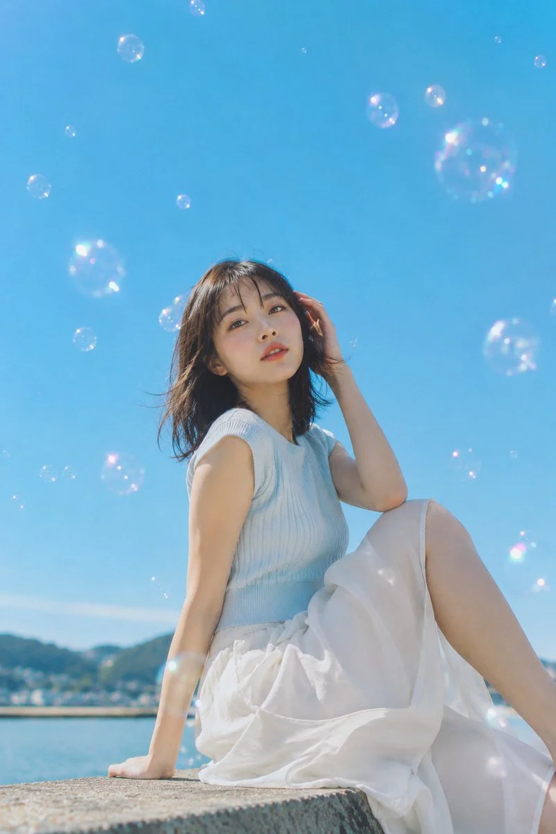 Summer Bubble Seaside Portrait