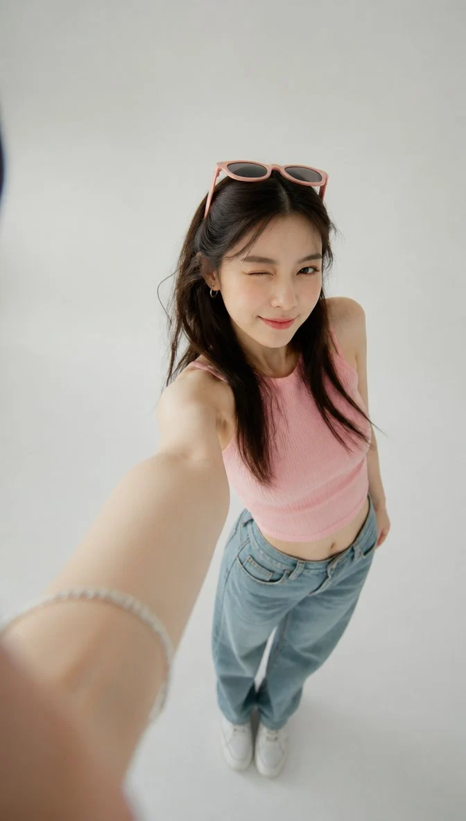 Ultra Realistic Fashion Selfie Photo