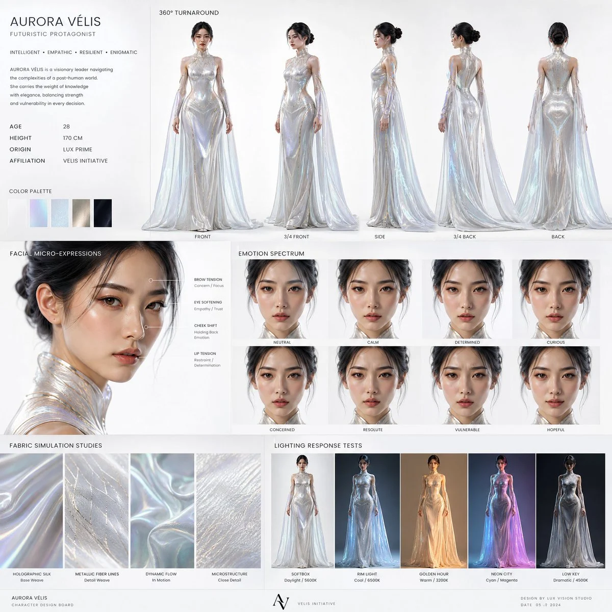 Futuristic Film Character Design Board