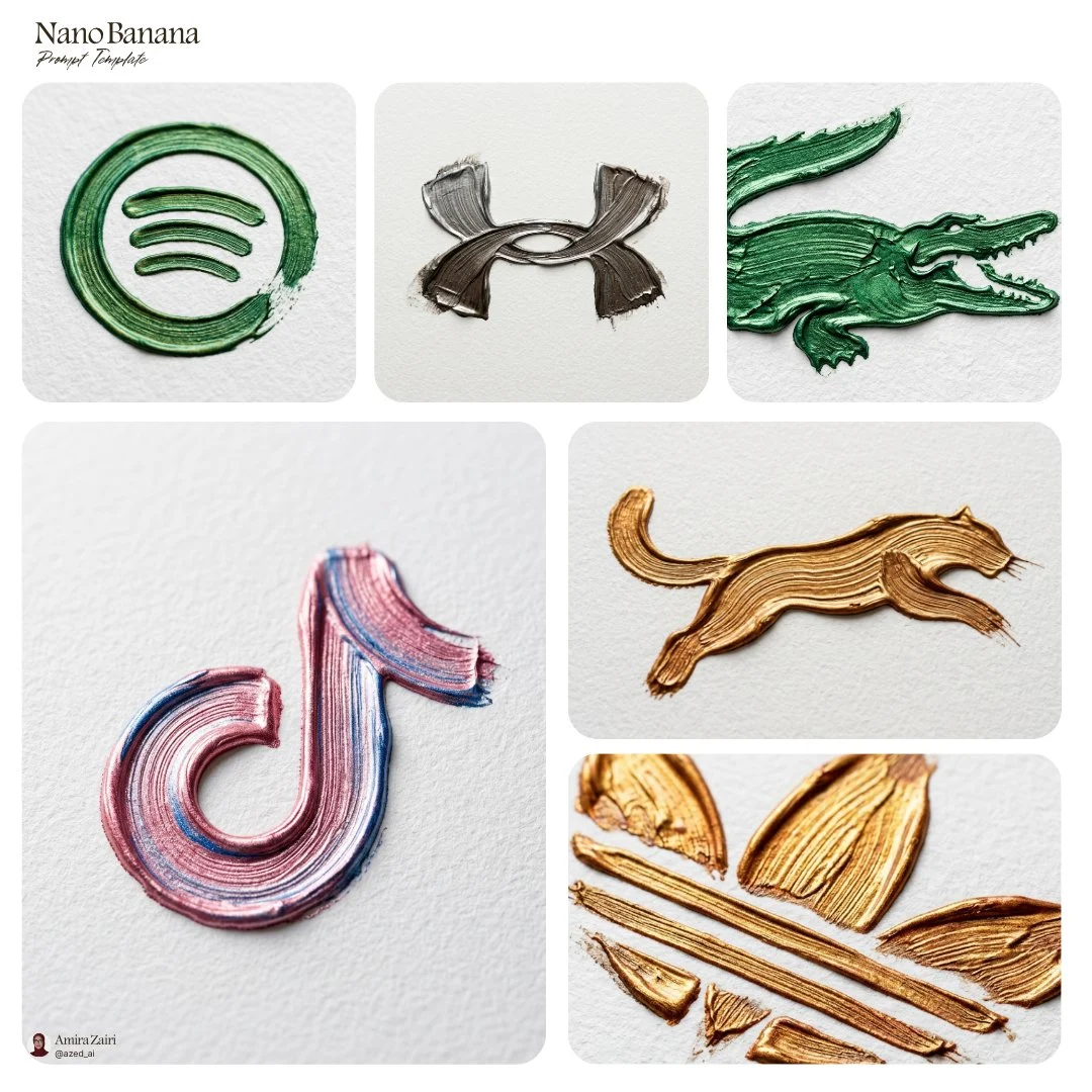 Metallic Brushstroke Logo Macro Photo