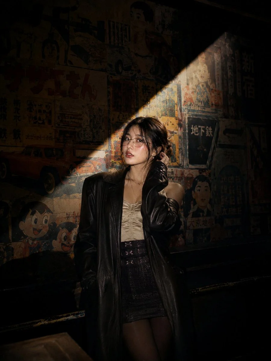 Cinematic Neo-Noir Japanese Fashion Portrait