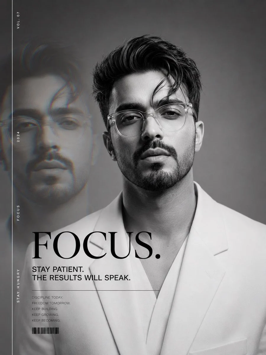 Luxury Monochrome Magazine Cover Portrait