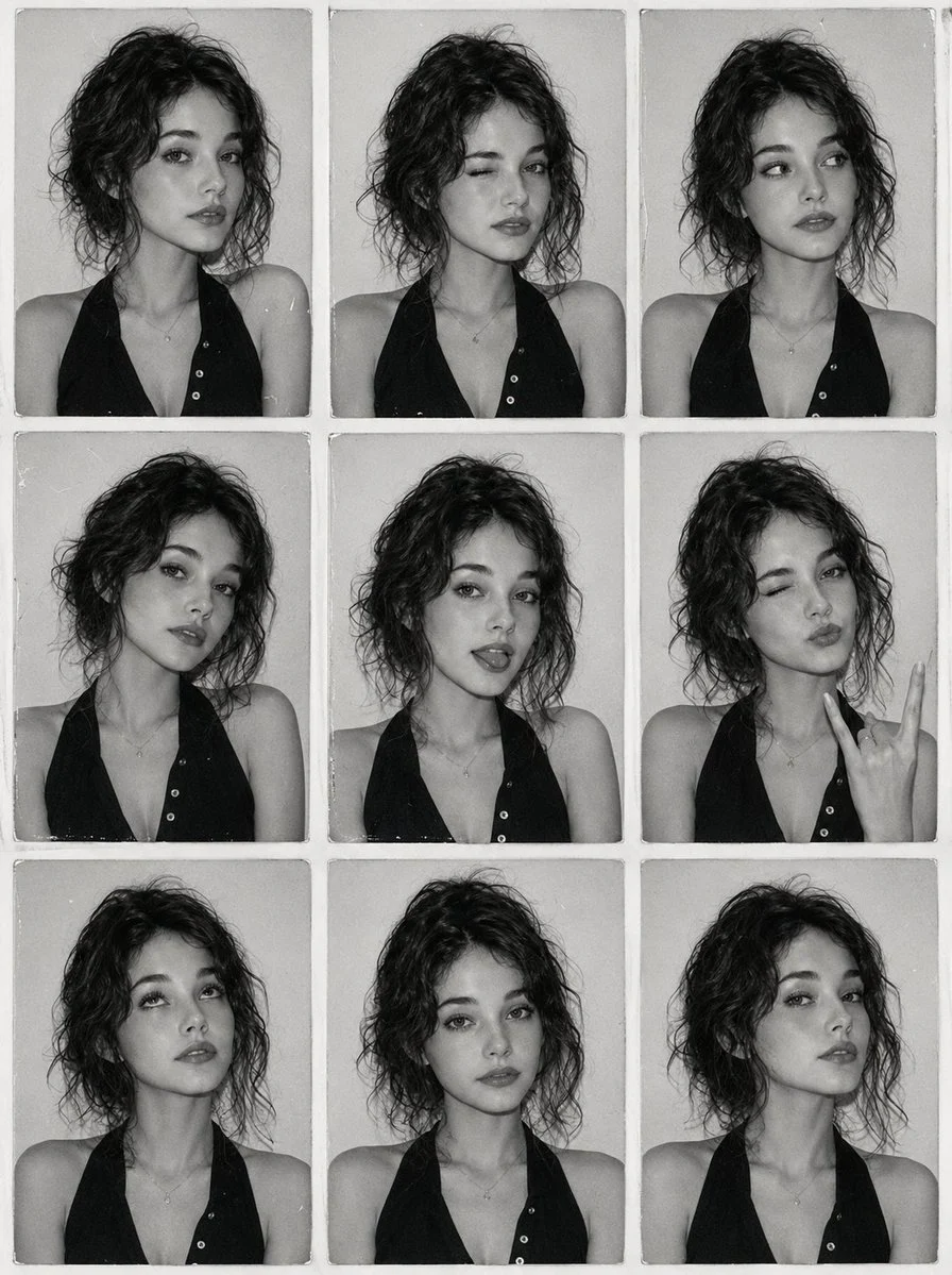 Vintage Monochrome Photo Booth Collage