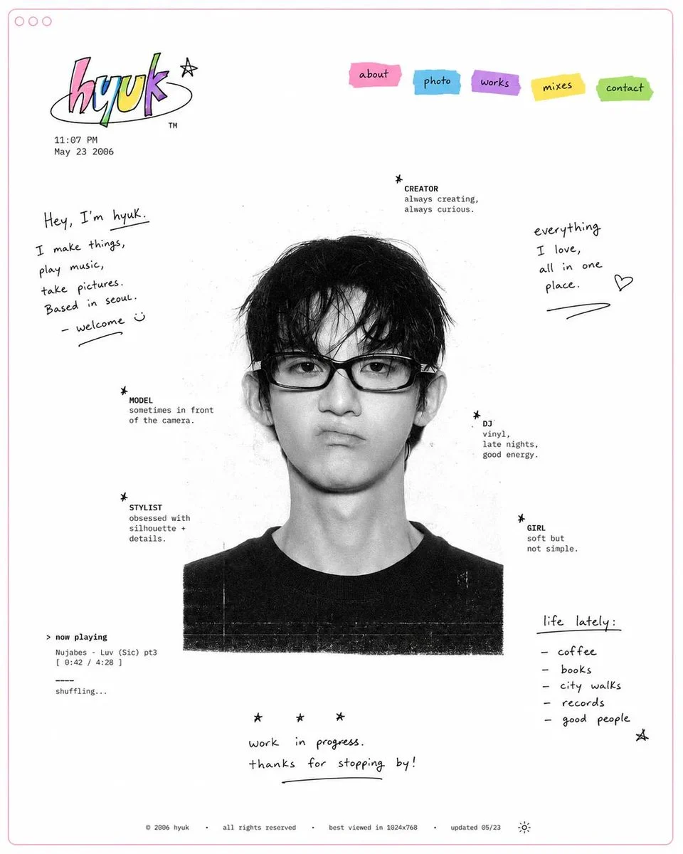 Minimal Retro Personal Profile Page